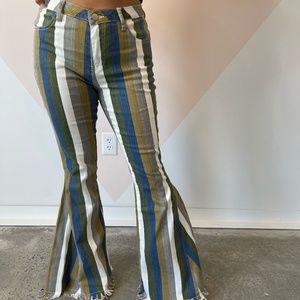 Tri color flared Jeans